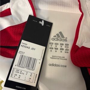 Adidas Red and White Sports Jersey